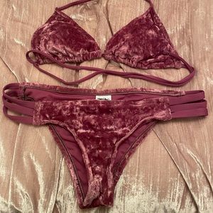 Crushed velvet purple Mossimo bathing suit